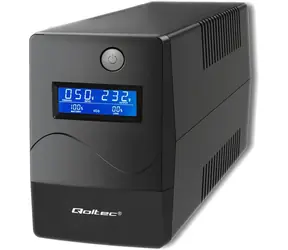 Qoltec 53978 Monolithische USV schwarz / USV / 650VA / 360W / LCD / 1x USB / 2x RJ45