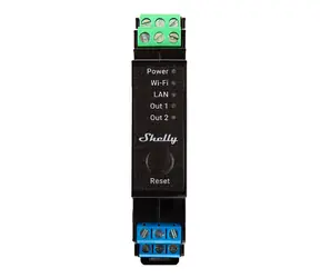 Shelly Pro 2PM grau / Smart Switch mit Verbrauchsmessung / 2 Kanäle / BT 4.2 / WiFi