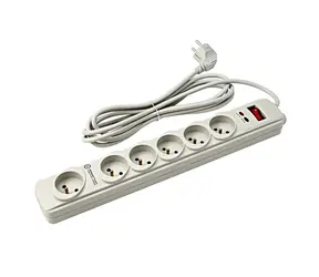 Powerton Extension Überspannungsschutz weiß / 6 Steckdosen / 3M Kabel