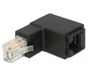 DeLock Winkeladapter RJ-45 (M) - RJ-45 (F) Cat.6 UTP schwarz
