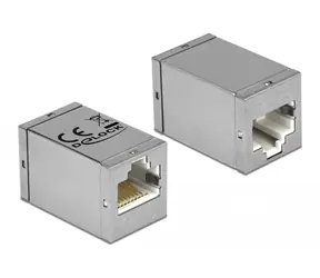 DeLock Adapter RJ-45 (F) - RJ-45 (F) Cat.6A STP grau