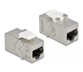 DeLock Adapter RJ-45 (F) - RJ-45 (F) Cat.6A STP grau