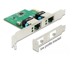 DeLock PCI-E x1 Netzwerkkarte 2x GLAN RJ45 (F)