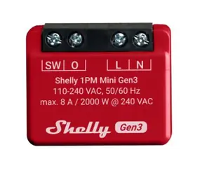 Shelly 1PM Mini Gen3 - Schaltmodul mit Verbrauchsmessung 1x 8A (WiFi & Bluetooth)