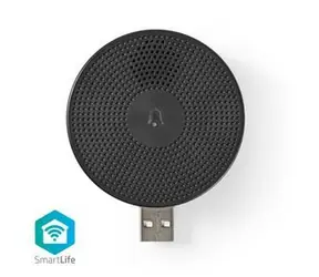 Nedis WIFICDPC10BK schwarz / Türklingel / USB / SmartLife / 433 MHz / Passend für: WIFICDP10GY / WIFICDP30WT / WIFICDP40CWT 