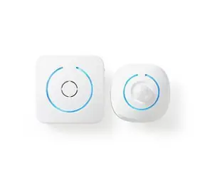 Nedis ALRMMW20WT / Alarm mit Bewegungsmelder blau / 6x AA/LR6 / 85 dB / Reichweite: 6 m