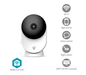 Nedis WIFICI12CWT / Smarte Innenkamera / WLAN / SmartLife / 3MP Full HD 1296p / microSD 