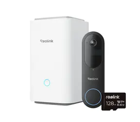 Reolink D340B Sicherheits-Video-Türklingel + Hub 1 + 128 GB microSD / 2048 x 2048 / IP65