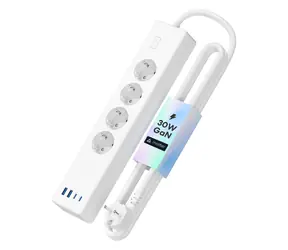 Meross Matter SMART Verlängerungskabel mit Schnellladefunktion - 4X Netzanschluss + 4X USB-Anschluss