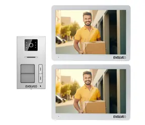 Evolveo DoorPhone 20-2W weiß-silber / 2-Draht-Video-Türsprechanlage mit App für zwei Haushalte / 32 GB 