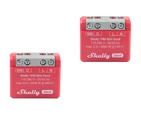 Shelly 1PM Mini Smart-WLAN-Relais mit Verbrauchsmessung (1 Kanal) 2 Stück / WLAN / Bluetooth / 8 A