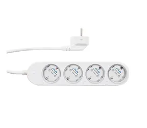 Shelly Power Strip 4 Gen4 Smart-Steckdosenleiste mit Stromzähler, weiß / 4X AC Typ F (Shucko) / 16 A / WLAN / Bluetooth / Zigbe