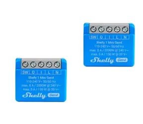 Shelly 1 Mini Smart-WLAN-Relais (1 Kanal) 2 Stück / WLAN / Bluetooth / 8 A