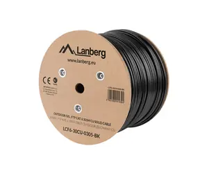 Lanberg LAN-Kabel, massiv, gelgefüllt, für den Außenbereich / CAT6 / S/FTP / 305 m