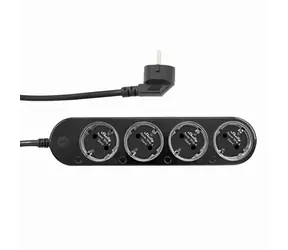 Shelly Power Strip 4 Gen4 Smart-Steckdosenleiste mit Stromzähler, schwarz / 4X AC Typ F (Shucko) / 16 A / WLAN / Bluetooth / Zigbe