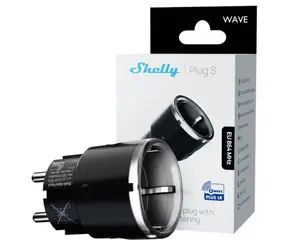 Shelly Wave Plug S LR Schwarz / intelligente Steckdose mit Verbrauchsmessung / Z-Wave