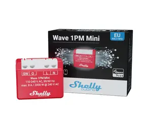 Shelly Wave 1PM Mini LR / Schaltmodul mit Verbrauchsmessung 1x 8A / Z-Wave