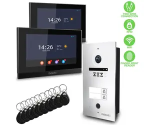 Evolveo DoorPhone ID-2 / 2-Draht-Video-Türsprechanlage für zwei Wohnungen mit RFID-/Fingerabdruck- und ONVIF-Kameraunterstützung