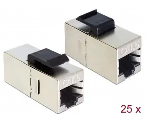 DeLock Keystone-Modul RJ45-Buchse > RJ45-Buchse / Cat.6 Kompakt / 25 Stück