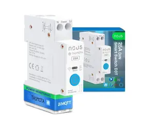 Nous D3T DIN SMART Switch Modul 25A mit Tasmota Firmware / 1 Kanal / mit Verbrauchsmessung / ESP32