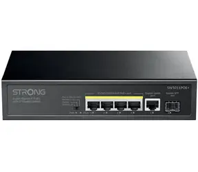 Strong SW5011POE+ / Switch / 5x GbE RJ-45 / PoE+ 802.3 AF/ at / 1x 1Gb SFP / 12Gbps