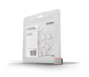 Lindy 40437 USB-Typ-C-Anschlussblocker, rosa / 10 Stück