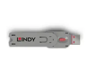 Lindy 40620 USB-Port-Blocker mit Schlüssel, pink / 4 Stück