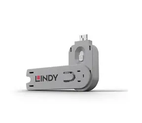Lindy 40624 USB-A-Portblocker mit Schlüssel weiß / 4 Stück.
