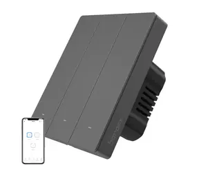 Sonoff SwitchMan Smart-Wandschalter M5 Matter Dunkelgrau / 3 Tasten / 80 mm