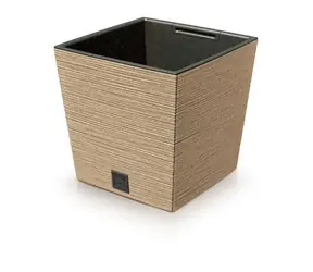 Prosperplast FURU SQUARE NIEDRIGER ECO-HOLZ 24 cm natur / Blumentopf 