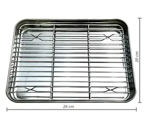 UG Grill Edelstahl-Backblech mit Rost 26x20x2,5cm Größe S