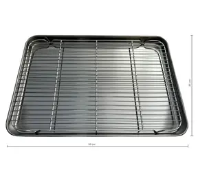 UG Grill Edelstahl Backblech mit Rost 50x35x3cm Größe XL