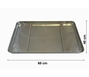 UG Grill Edelstahl Backblech mit Rost 60x40x3cm Größe XXL