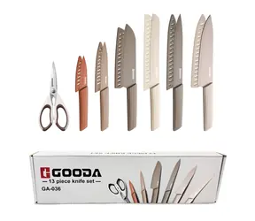 Gooda 13-teiliges Küchenmesserset grau 