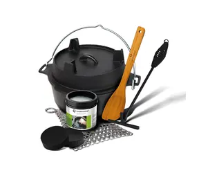 Outdoorchef Gusseisentopf mit Zubehör, Schmortopf Nr. 04/3,8 l
