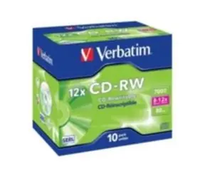 10 Stück CD-RW 700 MB Verbatim 8-12× High Speed / JewelCase