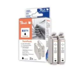 Peach T0711 Alternativkartusche / 2 x 7,4 ml / Schwarz