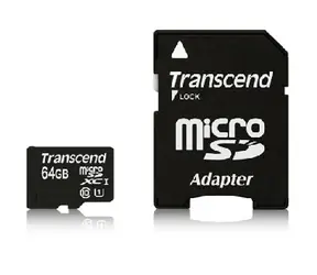 Transcend Micro SDXC 64 GB + SD-Adapter / Micro SDXC / 64 GB / Klasse 10 UHS-1