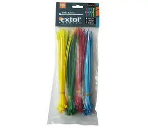Extol Spannbänder 2,5 mm x 150 mm / gelb, grün, rot, blau je 25 Stück / 100 Stück