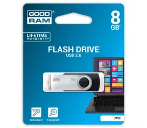 Goodram UTS2 8GB schwarz / Flash-Disk / USB 2.0 / Lesen: 20MBs / Schreiben: 5MBs