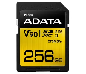 ADATA SDXC 256 GB / UHS-II / U3 / R: 275 MB/s / W: 155 MB/s / geeignet für 4K