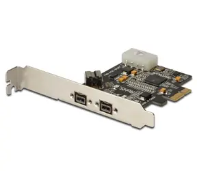 Digitus IEEE 1394b-Schnittstellenkarte / PCIexpress / 3 Port / 2x9-Pin Extern + 1x9-Pin Intern XIO2213B Chipsatz