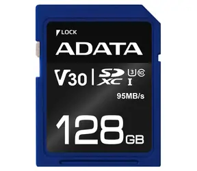 ADATA Premier Pro 128 GB SDXC / UHS-I / U3 / V30 / CL10 / R: 95 MB / 60 MB