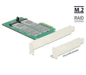 DeLock PCI Express Karte > 2 x interner M.2 Key B mit RAID / Low Profile Format
