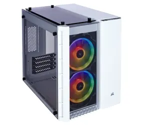 Corsair Crystal Series 280X RGB weiß / Micro ATX / 2x USB 3.0 / 2x 120-mm-Lüfter / Transparente Seiten / Gehärtetes Glas