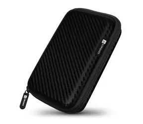 Connect IT HardShellProtect 2,5" Carbon Black / Hartschalengehäuse für Festplatte / Reißverschluss / Gummibänder