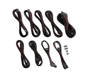 CableMod PRO ModMesh C-Series Kit für Corsair AXi & HXi & RM - Schwarz-Dunkelrot