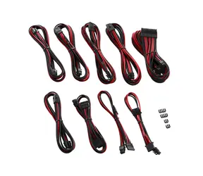 CableMod PRO ModMesh C-Series Kit für Corsair Rmi & RMx - Schwarz-Rot