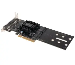 Synology M2D18 / Dual-Erweiterungskarte für zwei M.2 NVMe/SATA SSDs / PCIe 2.0 x8 / 2280, 2260 und 2242