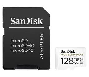 SanDisk High Endurance Video microSDXC 128 GB / UHS-I U3 V30 / Lesen: 100 MB / Schreiben: 40 MB / geeignet für 4K